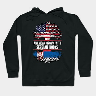 American Grown with Serbian Roots USA Flag Hoodie